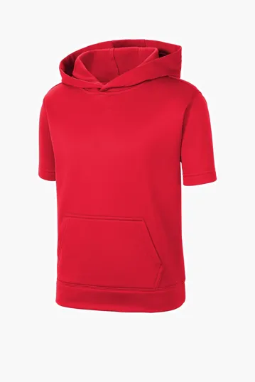 Sport-Tek Youth Sport-Wick Fleece Short Sleeve Hooded Pullover — view 4