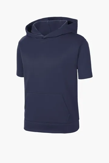 Sport-Tek Youth Sport-Wick Fleece Short Sleeve Hooded Pullover — view 5