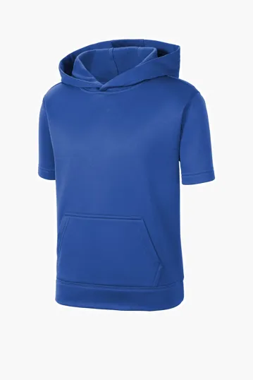 Sport-Tek Youth Sport-Wick Fleece Short Sleeve Hooded Pullover — view 6