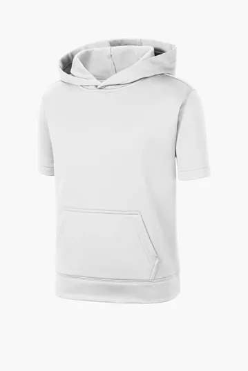 Sport-Tek Youth Sport-Wick Fleece Short Sleeve Hooded Pullover — view 7