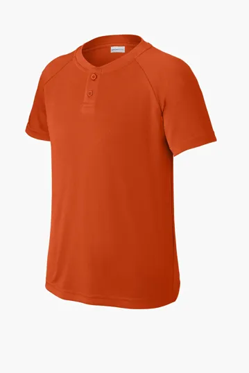 Sport-Tek Youth PosiCharge Competitor 2-Button Henley — view 3
