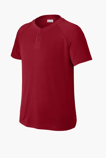 Sport-Tek Youth PosiCharge Competitor 2-Button Henley — view 4