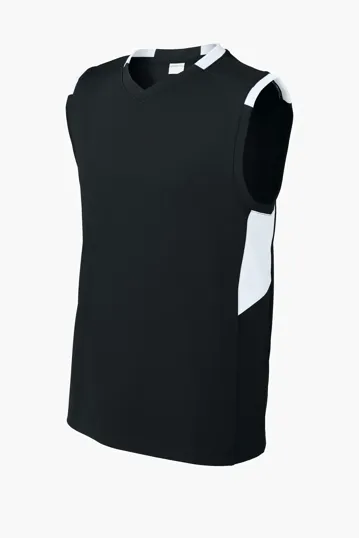 Sport-Tek Youth Club Sleeveless V-Neck — view 2