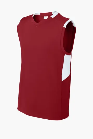 Sport-Tek Youth Club Sleeveless V-Neck — view 3