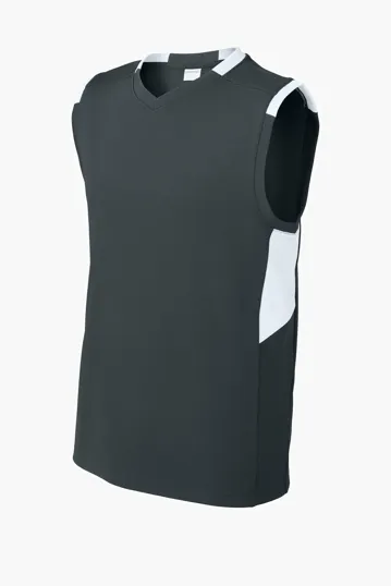 Sport-Tek Youth Club Sleeveless V-Neck — view 4