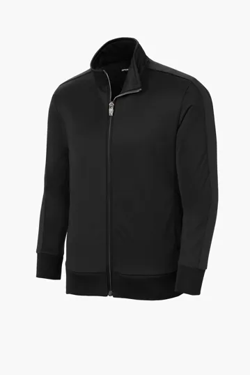Sport-Tek Youth Tricot Sleeve Stripe Track Jacket — view 2