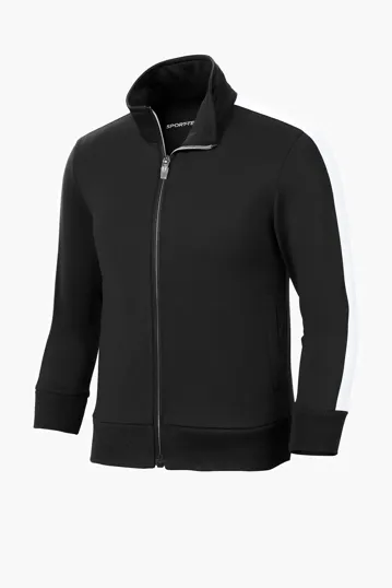 Sport-Tek Youth Tricot Sleeve Stripe Track Jacket — view 3