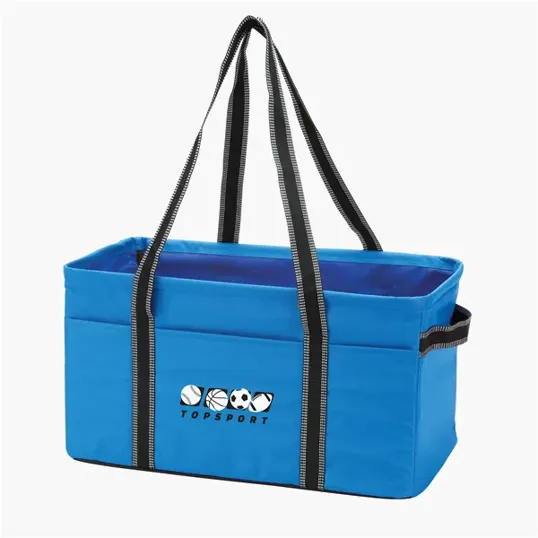 Jumbo Utility Tote Bag with Collapsible Wire-Rim Frame