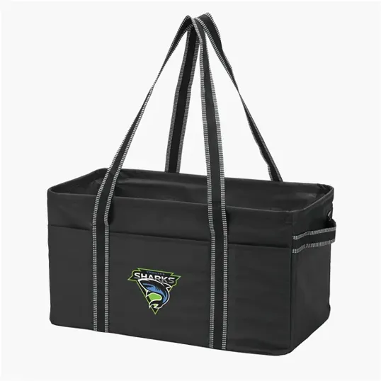 Jumbo Utility Tote Bag with Collapsible Wire-Rim Frame — view 3