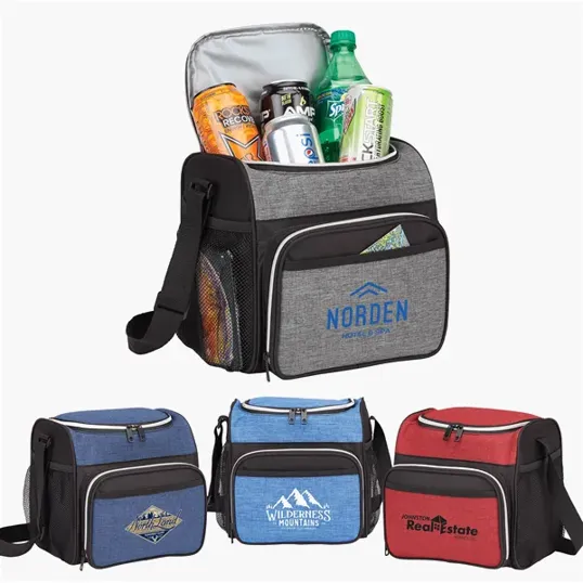 12-Can Heather Cooler Bag with Shoulder Strap