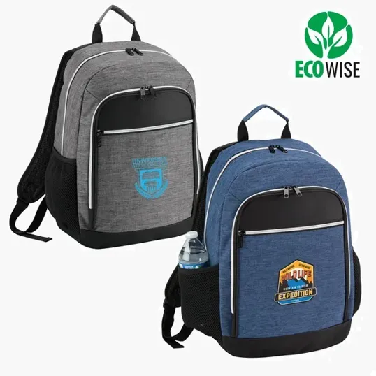 rPET Heather Laptop Backpack with Padded Back Panel