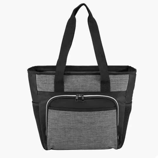 rPET Heather Cooler Tote with Zippered Main Compartment — view 3