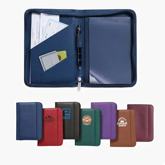 Junior Zippered Padfolio with Writing Pad and Pen Holder