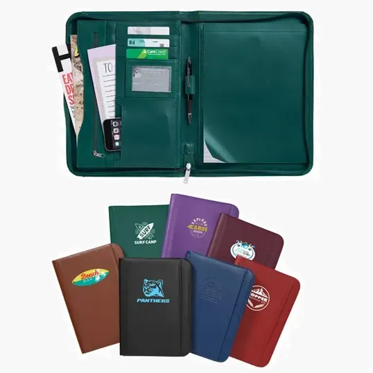 Deluxe Zippered Padfolio with Writing Pad