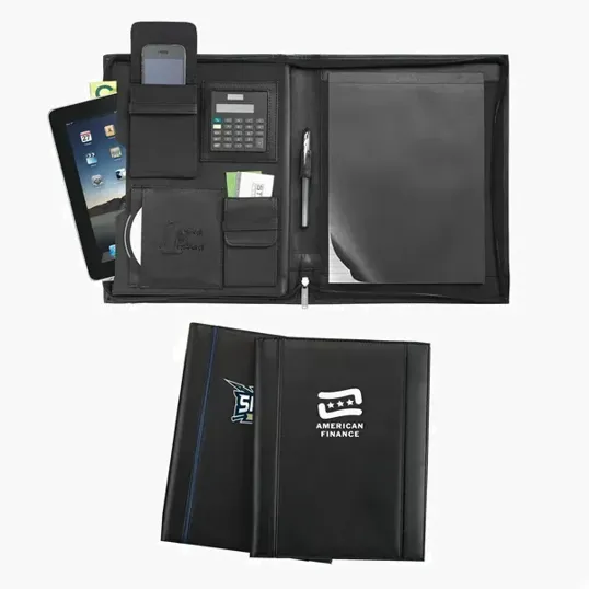 ProTech Zippered Padfolio with Solar Calculator, 13.5 x 11 in. — view 3