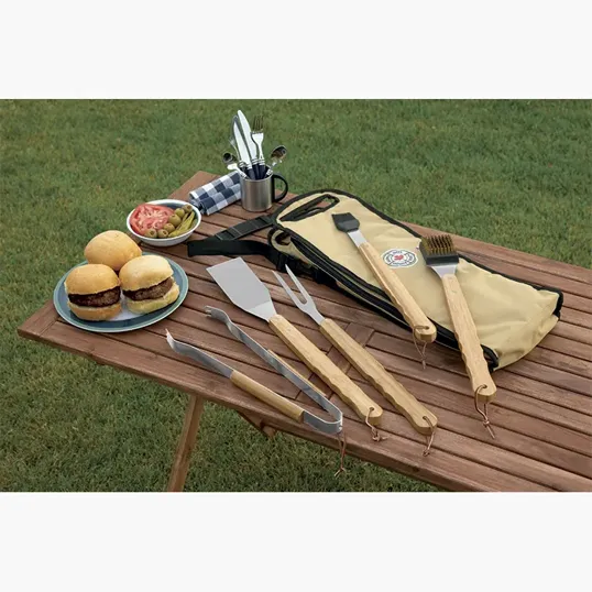 Starline 5-Piece Bamboo BBQ Set with Zippered Case — view 5