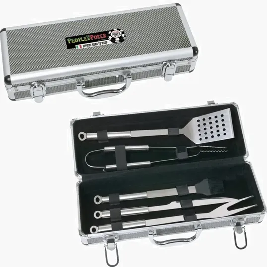 Blaze 5-Piece Stainless Steel BBQ Set with Carrying Case — view 2
