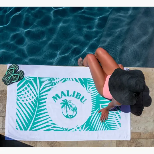 Diamond Cotton Terry Velour Beach Towel, 35 x 60 in. — view 5