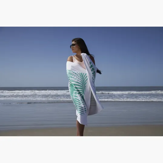 Diamond Cotton Terry Velour Beach Towel, 35 x 60 in. — view 8