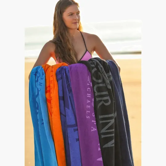 Diamond Colored Beach Towel, 35 x 60 in. Cotton Terry Velour — view 4