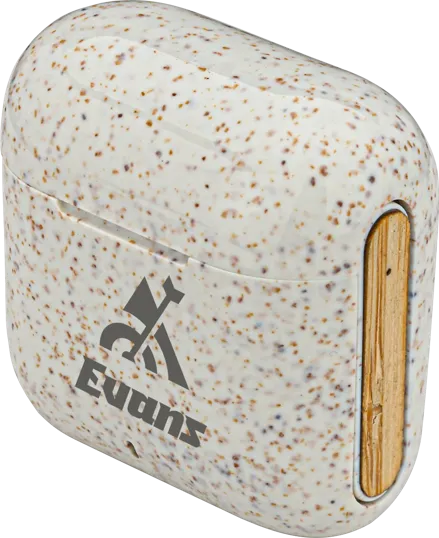 EarthTrendz™ Wheat Straw & Bamboo Earbuds with Charging Case — view 3