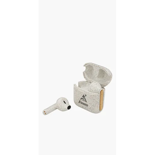 EarthTrendz™ Wheat Straw & Bamboo Earbuds with Charging Case — view 4