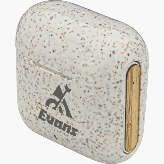 EarthTrendz™ Wheat Straw & Bamboo Earbuds with Charging Case — view 7