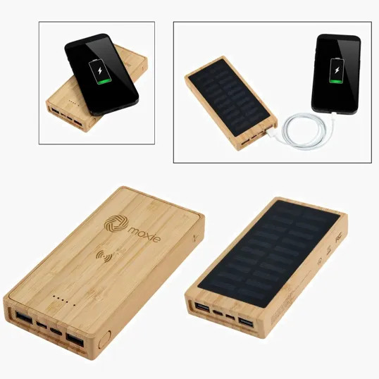 Starline Bamboo 10,000mAh Solar/Wireless Power Bank — view 14