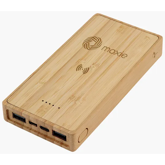 Starline Bamboo 10,000mAh Solar/Wireless Power Bank