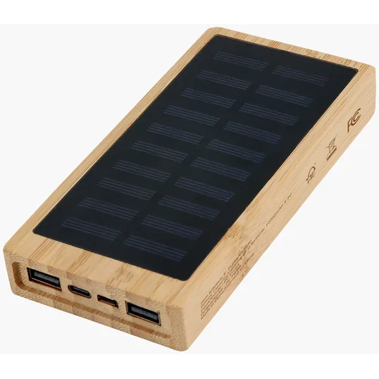 Starline Bamboo 10,000mAh Solar/Wireless Power Bank — view 2