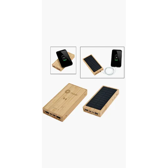 Starline Bamboo 10,000mAh Solar/Wireless Power Bank — view 4
