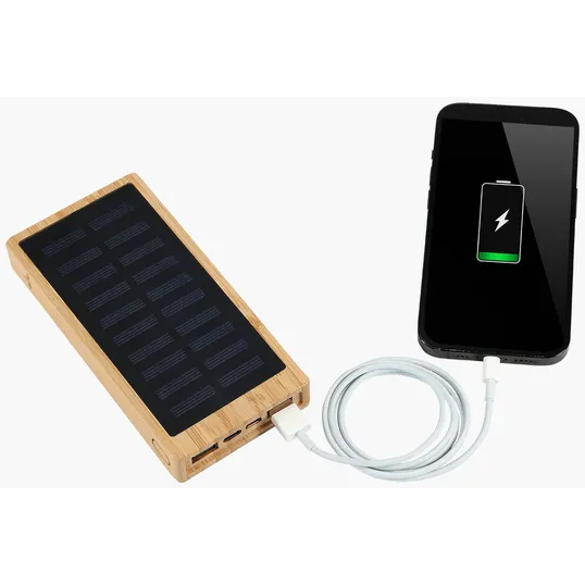 Starline Bamboo 10,000mAh Solar/Wireless Power Bank — view 6