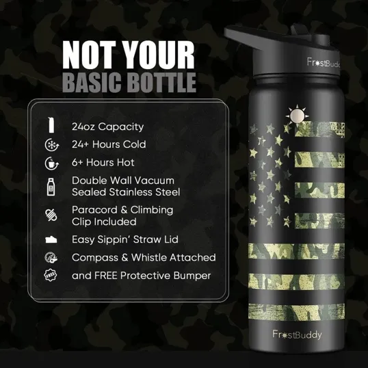 Frost Buddy® 24oz Sports Buddy Stainless Steel Bottle