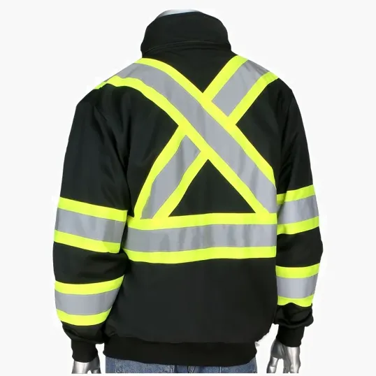 Two-Tone X-Back Full Zip Fleece Black Sweatshirt — view 4