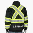 Two-Tone X-Back Full Zip Fleece Black Sweatshirt