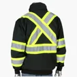Two-Tone X-Back Full Zip Fleece Black Sweatshirt — view 4
