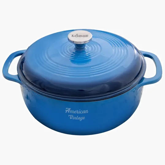 Lodge® 6 Qt Blue Enameled Cast Iron Dutch Oven — view 3