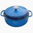 Lodge® 6 Qt Blue Enameled Cast Iron Dutch Oven — view 2