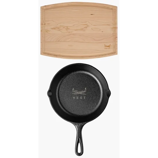 Lodge® 8" Skillet and Cherry Arch Cutting Board Gift Set — view 2