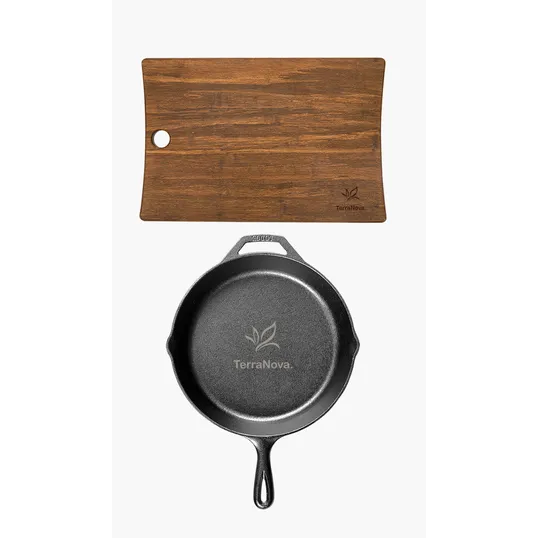 Lodge® 10.25" Cast Iron Skillet & Woodland Bamboo Board Gift Set — view 2