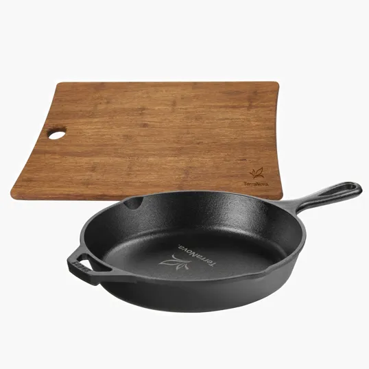 Lodge® 10.25" Cast Iron Skillet & Woodland Bamboo Board Gift Set — view 3