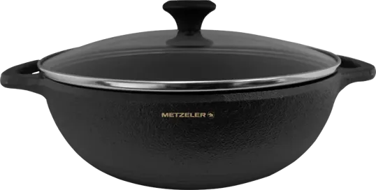 Old Mountain 3 Qt Cast Iron Braiser with Glass Lid — view 4