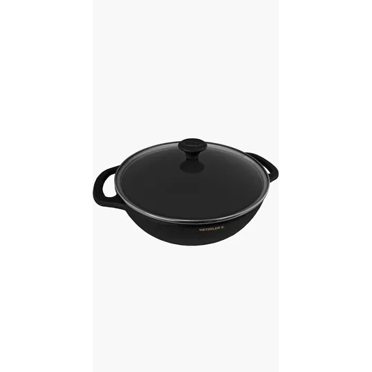 Old Mountain 3 Qt Cast Iron Braiser with Glass Lid — view 3