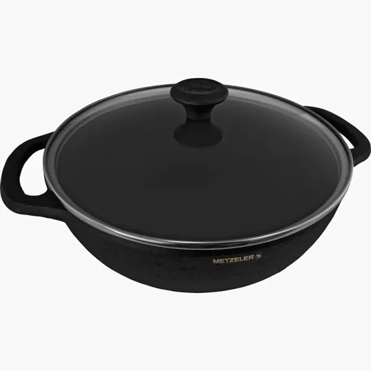 Old Mountain 3 Qt Cast Iron Braiser with Glass Lid — view 6