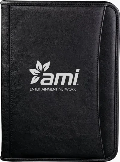 Oxford Zippered Simulated Leather Padfolio — view 4