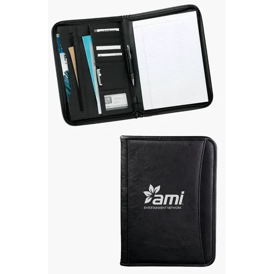 Oxford Zippered Simulated Leather Padfolio