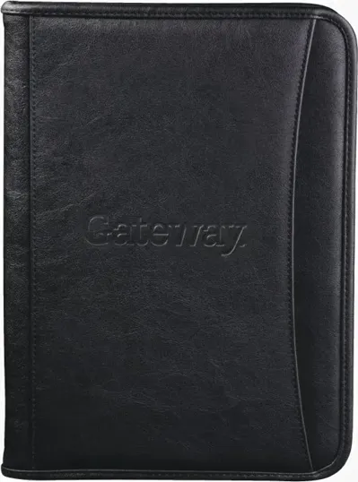 Oxford Zippered Simulated Leather Padfolio — view 2