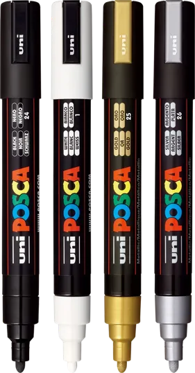 POSCA 4 Piece Metallic Marker Set with Bag — view 6