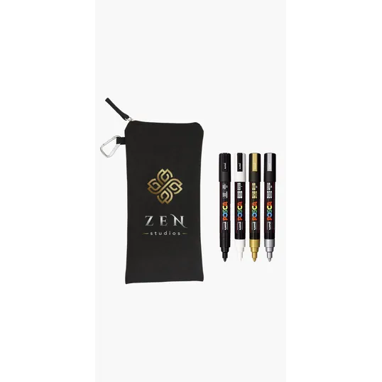 POSCA 4 Piece Metallic Marker Set with Bag — view 5
