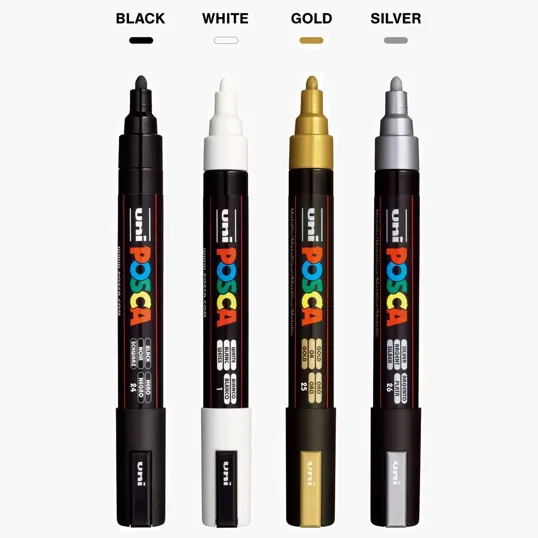 POSCA 4 Piece Metallic Marker Set with Bag — view 18